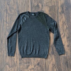 Zara Man Crewneck Top with Color Block Shoulders